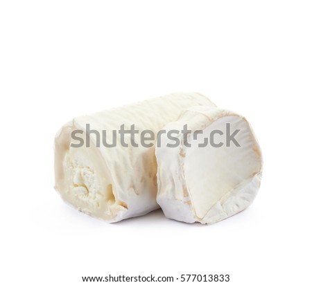 Stick of a goat cheese isolated over the white background