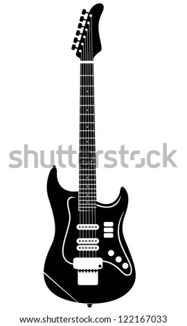 silhouette of a classical electro guitar