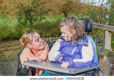 Girl care of disabled old man 6