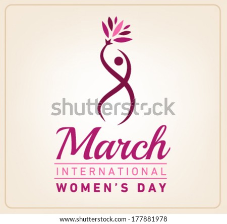 Happy Women's Day Greeting Card. Vector Illustration