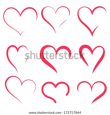 Vector hearts silhouettes