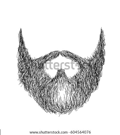 Hand Drawn Mens Beard Trendy Brabershop Stock Illustration 604564076 ...