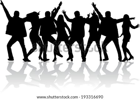 Celebrate Dance Crowd Silhouettes Stock Vector 32936242 - Shutterstock