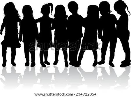 Group Women Black Silhouettes Stock Vector 132865634 - Shutterstock