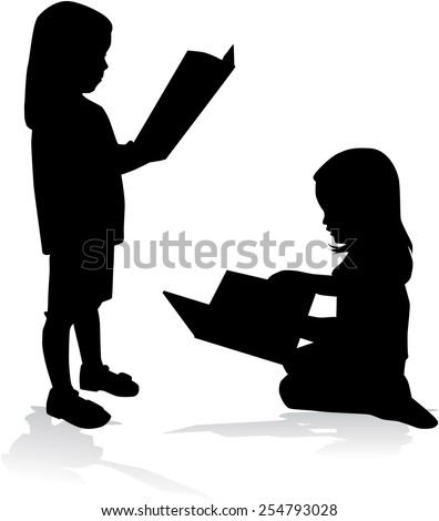 Reading Book Silhouette Stock Images, Royalty-Free Images & Vectors