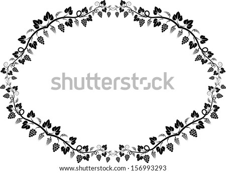 Silhouette Vine Frame Stock Vector 156993293 - Shutterstock