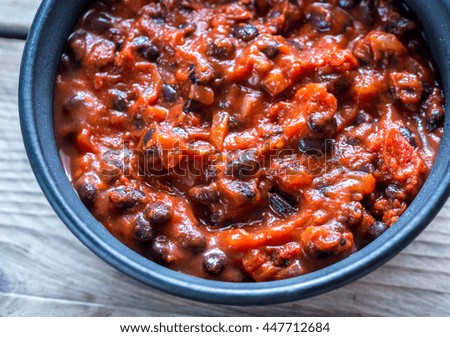 Bowl of black bean chili