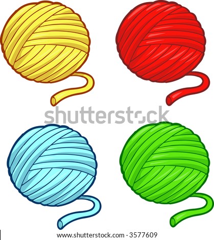 Balls Yarn Vector Illustration Stock Vector 3577609 - Shutterstock