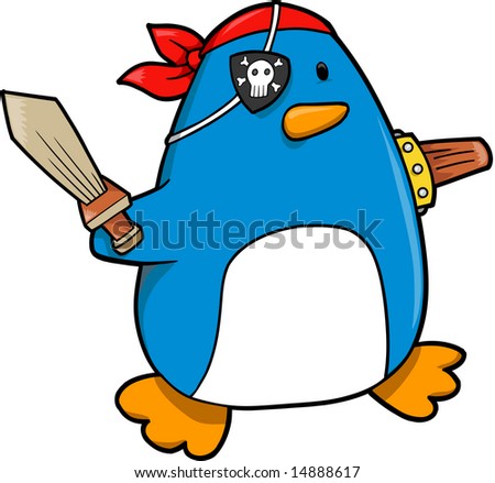 Pirate Penguin Vector Illustration Stock Vector 14888617 - Shutterstock