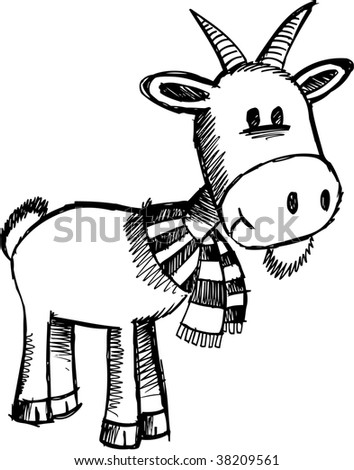 Doodle Sketchy Christmas Deer Vector Illustration Stock Vector 39454897