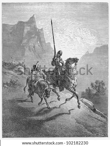 Don Quijote and Sancho Panza - Picture from The History of Don Quixote ...