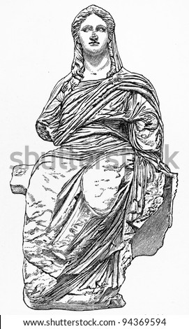 Drawing Demeter Old Statue Goddess Earth Stock Photo 94369594 ...