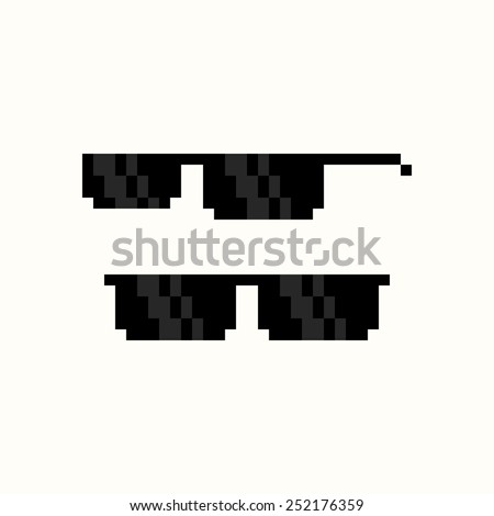 Pixel Art Black Sunglasses Isolated On Stock Vector 252176359 ...