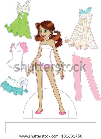 Paper Doll Costumes Stock Vector 260365010 - Shutterstock