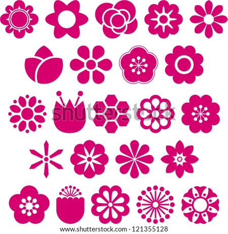 Set of Vectorized Flowers