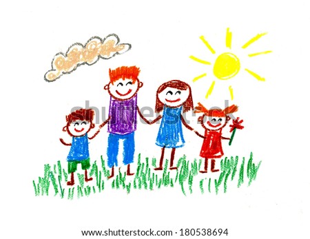 Family Children Kids Drawings Stock Illustration 178260809 - Shutterstock