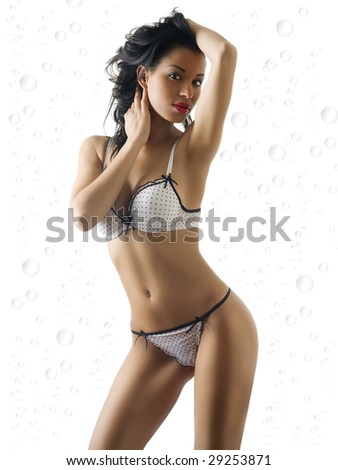 beautiful and sexy latina girl in white underwear with great body