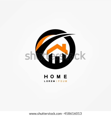 Abstract House Logo Vector Illustration Stock Vector 458616013