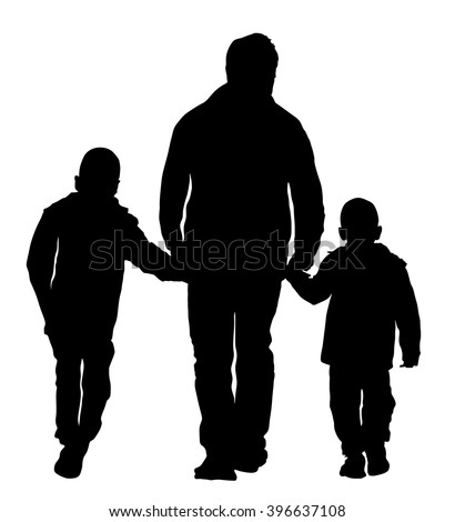 Free Free 63 Silhouette Dad Walking With Son And Daughter Svg SVG PNG EPS DXF File