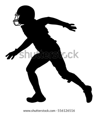 American Football Player Vector Silhouette Isolated Stock Vector