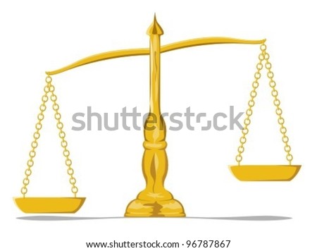 Cartoon Depiction Scales Justice Used Symnbolize Stock Vector 130490600