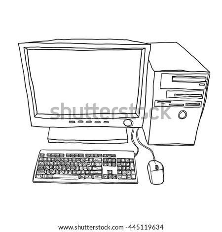 Desktop Computer Abstract Sketch Stock Illustration 102329359 ...