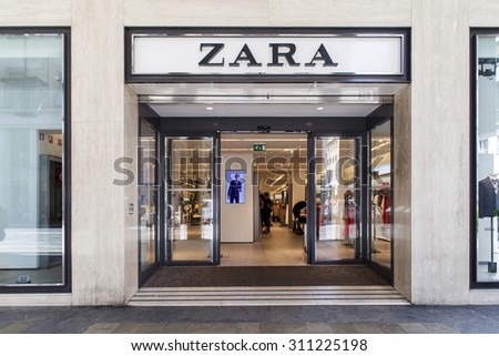 TURIN, ITALY - JUNE 3, 2015: Zara shop in Turin, Italy, Australia. It is a company dedicated to the manufacturing of home textiles and was founded at 2003.