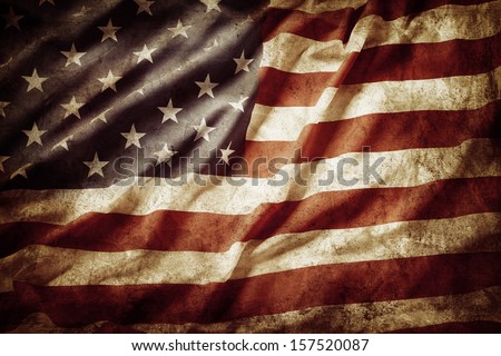 Closeup Of Grunge American Flag Closeup Of Grunge American Flag