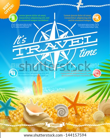 Vacation, travel and summer holidays vector design