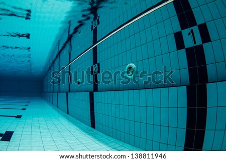 Sports Swimming Pool Underwater Lanes Starting With Number One Sports Swimming Pool Underwater Lanes Starting With Number One