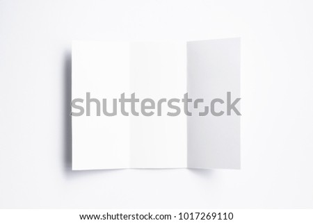 blank tri fold brochure isolated on stock illustration 1017269110