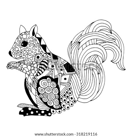 Hand Drawn Funny Squirrel