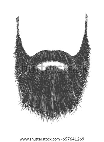 Long Man Beard No Face Hand Stock Vector 657641269 