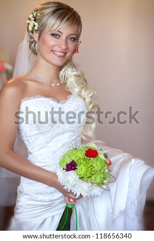 Happy Sexy Beautiful Bride Blond Girl Stock Photo 29 ...