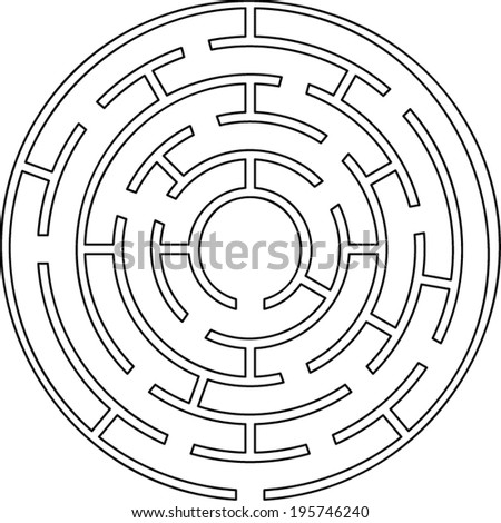 vector circle maze Vector Vector  Circle  195746243 Maze Shutterstock Stock