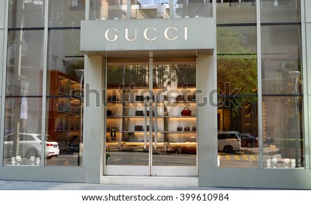 KUALA LUMPUR, MALAYSIA - March 31, 2016. Gucci exclusive store in center of Kuala Lumpur city. Gucci is a Italy luxury fashion company. Founded in Florence, Italy since 1921.