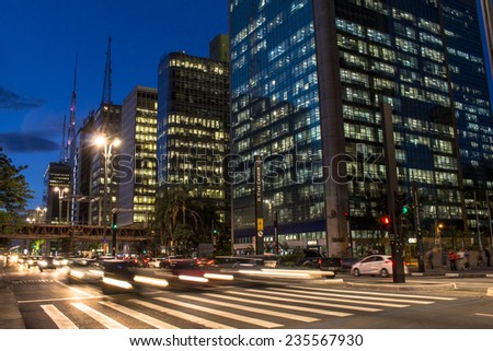 Night Architecture Skyscrapers Glass Facade Modern Stock Photo ...