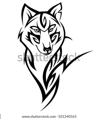 Tribal Wolf Tattoo Design Stock Vector 101240563 ...