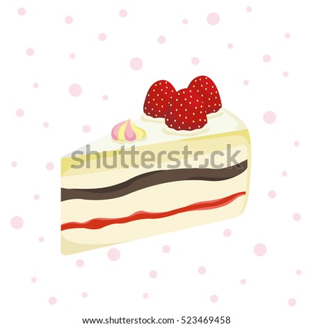 Delicious Vector Cake Slices Currant Black Delicious Vector Cake Slices Currant Black