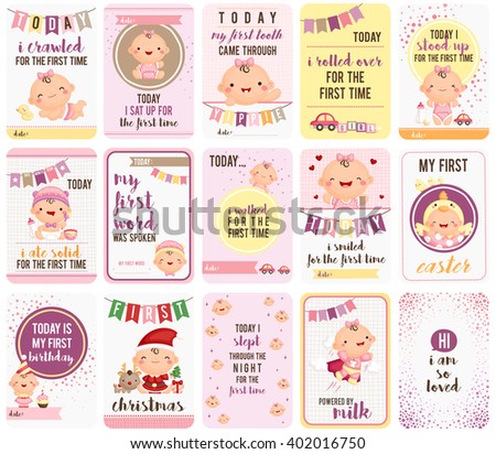 Baby Girl Stepping Stone Cards