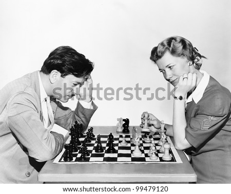 Portrait of chess players