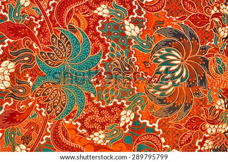 Beautiful Art Malaysian Indonesian  Batik  Pattern  Stock 