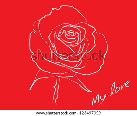 Sketch Rose Vector Stock Vector 123497059 - Shutterstock