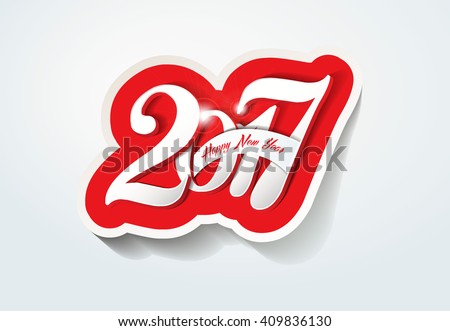 Happy new year 2017 creative greeting card design / Year 2017 vector design element.