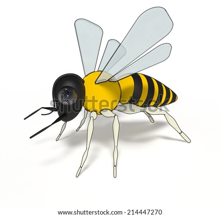 Vector Illustration Honey Bee Flying Queen Stock Vector 405237142