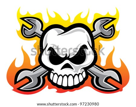 Flame Skull Stock Vector 97230953 - Shutterstock