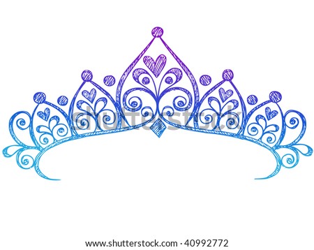 Hand Drawn Sketchy Royalty Princess Tiara Crown Stock Vector 40992772