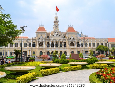 HO CHI MINH CITY, VIETNAM- MARCH 7, 2013 : Ho Chi Minh City Hall