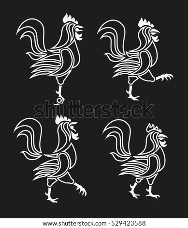 Black White Rooster Cock Symbol 2017 Stock Vector 480827584 - Shutterstock