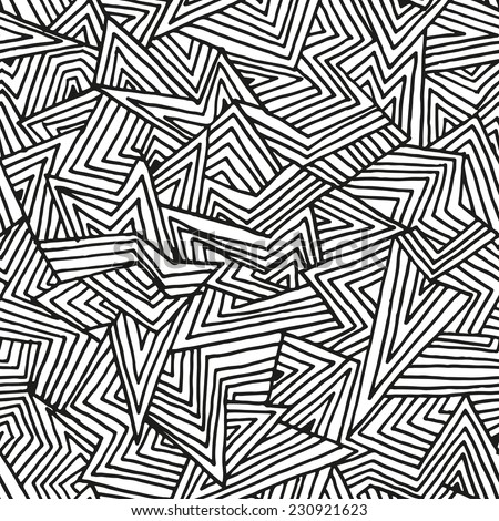 Seamless Abstract Hand Drawn Pattern Black Stock Vector 230921623 ...